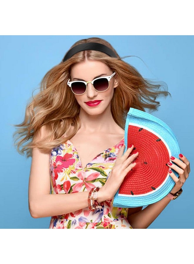 WOVOWOVO 12 Pack Black Satin Headbands For Women, 1.3 Inch Wide Girls Hairband Headband Non-Slip Head Band Cute Fashion Colorful Halloween Diy Ribbon Headbands Accessories - Image 5