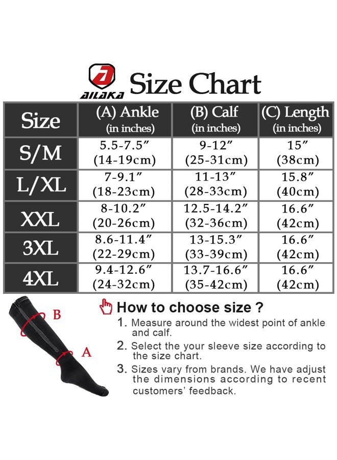 Ailaka Medical 15-20 mmHg Zipper Compression Socks Women Men - Image 3