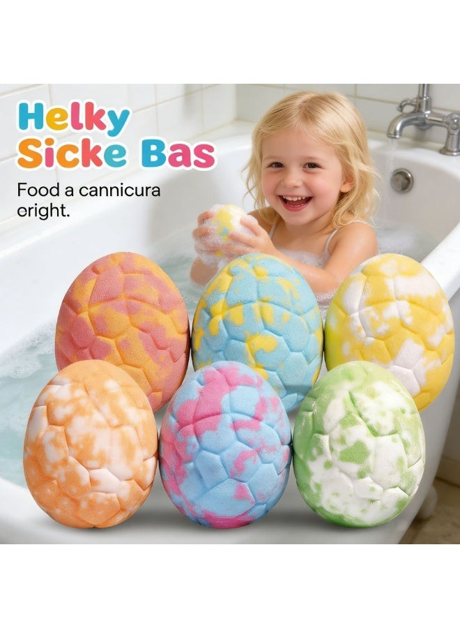 الجبال الغربية Bath ball dinosaur egg bath salt ball 120g children's bubble bath ball bubble pop fragrance bath salt ball (color random) - Image 1
