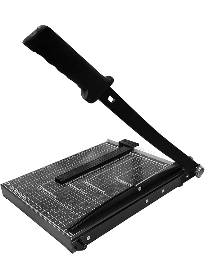 erorex A4 Paper Cutter Paper Guillotine Cutter Cut Cardboard 12 Inch Paper Cutter A4 Paper Craft Cutter A4 Paper Trimmer 12 Sheet Capacity Heavy Duty Metal Base For School Home Office Black - Image 1