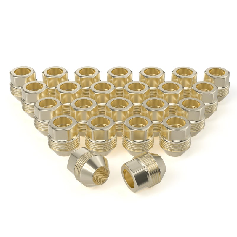 EZISOE 24 PCS 14mmx15 OEM Factory Wheel Lug Nuts 14x15 Hex Drive 78 112 Height Open End Bulge Acorn Lug Nuts Compatible for Silverado Suburban Express Sierra 1500 Avalanche Escalade