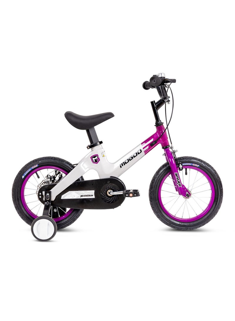 MOGOO Spark Magnesium 16 inch Kids Bike | 16-Inch Wheel Size | Adjustable Seat | Purple/White Color - Image 1