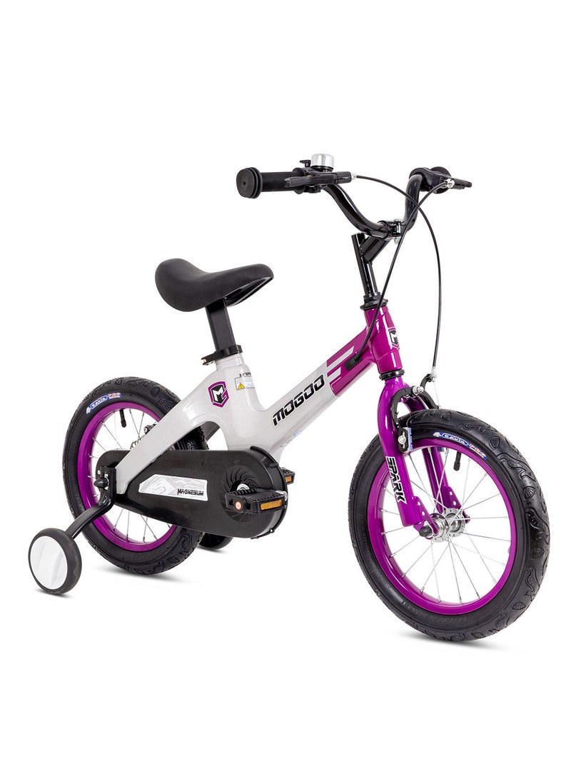 MOGOO Spark Magnesium 16 inch Kids Bike | 16-Inch Wheel Size | Adjustable Seat | Purple/White Color - Image 2