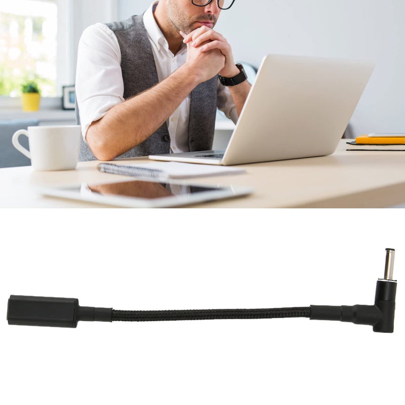 USB C إلى محول DC 4.0x1.35mm طرف رفيع كابل محول شحن لابتوب بقوة 100W PD - Image 3