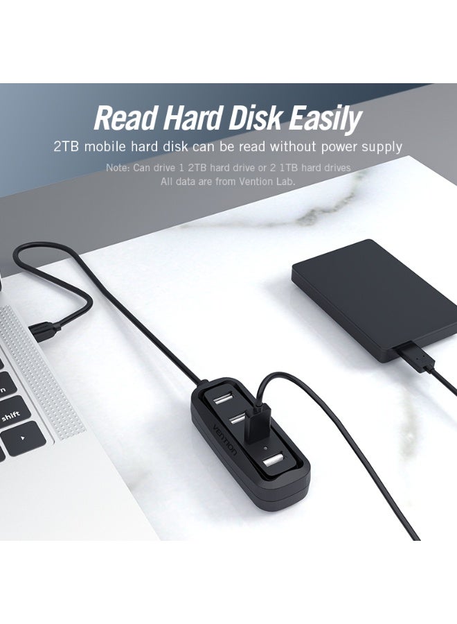 VENTION 4 Ports USB2.0 HUB 0.15M Black Model # VAS-J43-B015 - Image 3