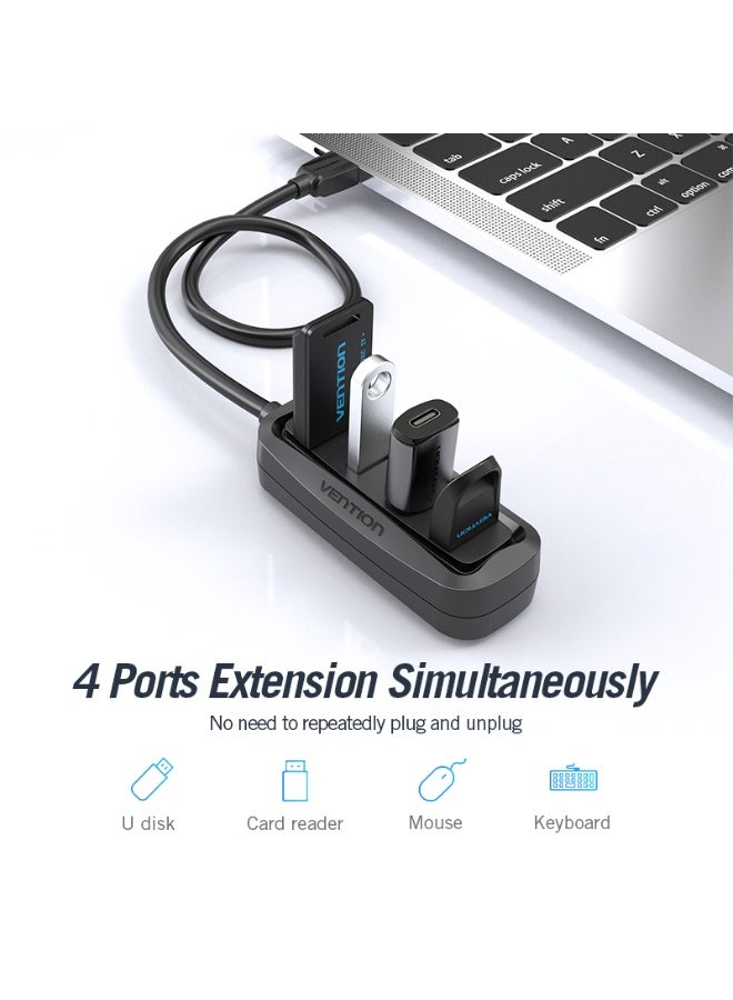 VENTION 4 Ports USB2.0 HUB 0.15M Black Model # VAS-J43-B015 - Image 2