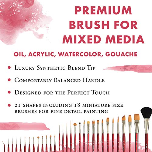 Princeton Velvetouch, Series 3950, Paint Brush for Acrylic, Oil and Watercolor, Long Round, 10 - Image 2