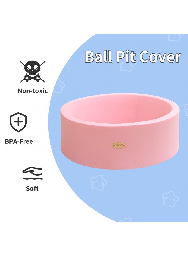 HARBOLLE Baby Ball Pit Soft Round Memory Foam Ball Pits NOT Included Balls Indoor Outdoor Playpen for Babies Toddlers Kids Infants Ideal Birthday Gift for Girls Boys, Pink - Image 2