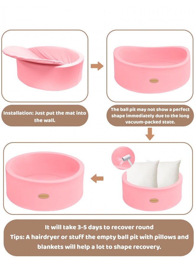 HARBOLLE Baby Ball Pit Soft Round Memory Foam Ball Pits NOT Included Balls Indoor Outdoor Playpen for Babies Toddlers Kids Infants Ideal Birthday Gift for Girls Boys, Pink - Image 4
