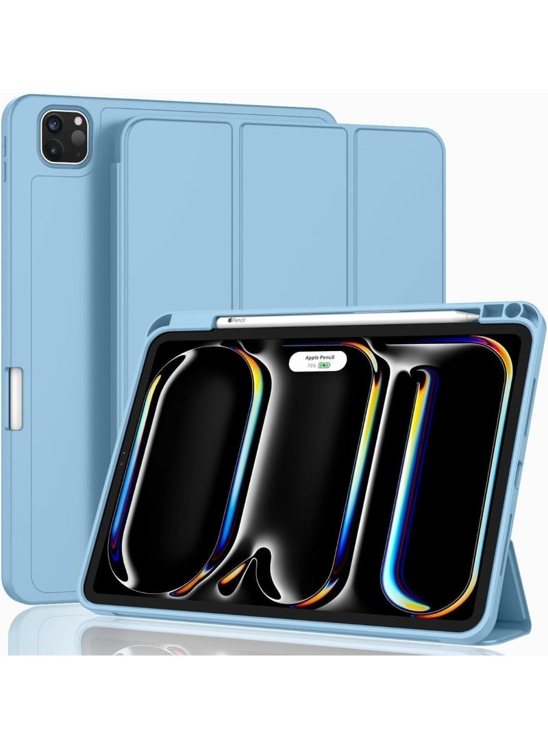 TIGER M10 Plus 3rd Gen 10.6" Tablet Case with Pencil Holder – Slim Lightweight Folio Cover with Auto Sleep/Wake, Shockproof TPU Back, Magnetic Closure & Adjustable Stand for Daily Protection (Azure Blue) - Image 1