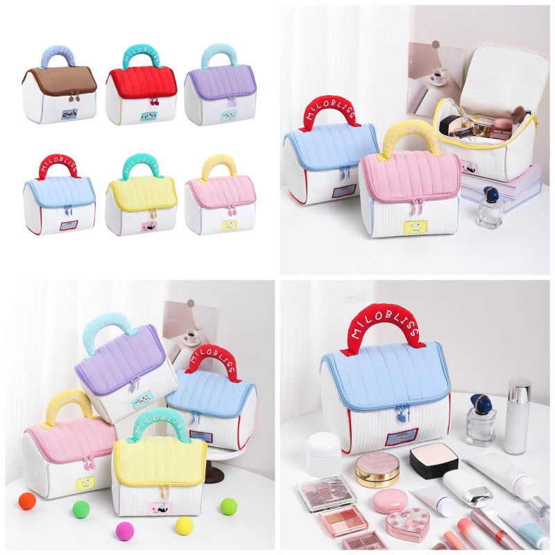 Coffee Large Capacity Handheld Makeup Bag Washable Cosmetic Toiletry Travel Storage Organizer - Image 3