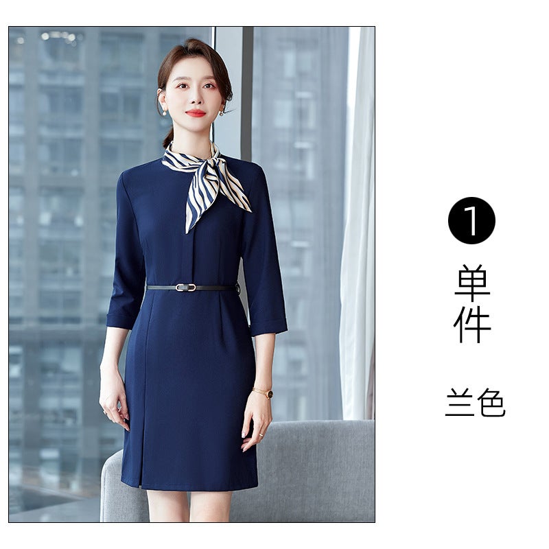 High-End Dress Early Spring Business Wear Light Luxury Trendy Work Clothes Women'S Beauty Salon Spa Front Desk Sales Department Autumn Wear - Image 1