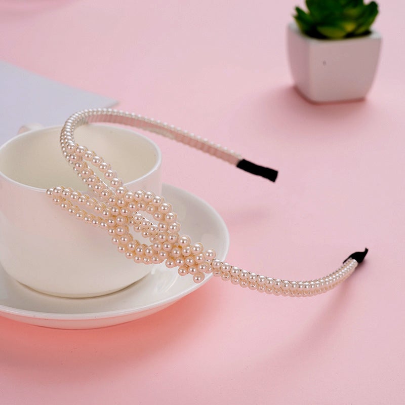 Generic Childrens Pearl Hair Band Girls Cute Hair Card Simple South Korea Sweet Hair Accessories Internet Celebrant Ladies Headband Headwear Wholesale 2# rabbit ears