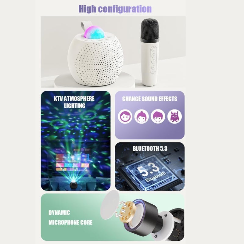 بيلكو سمارت آلة كاريوكي PylcoSmart مع ضوء LED ديسكو للبالغين والأطفال، مكبر صوت كاريوكي بلوتوث مع 2 ميكروفون لاسلكي، ألعاب ميكروفون للأطفال من 3 إلى 12+ سنة، حفلة منزلية عائلية، هدية عيد ميلاد وعيد الميلاد - Image 3