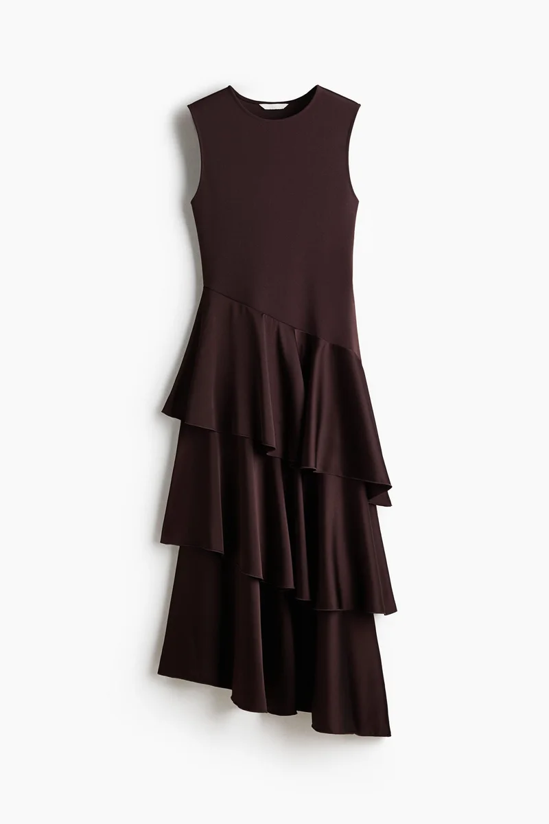 H&M Satin-skirt Ponte di Roma dress