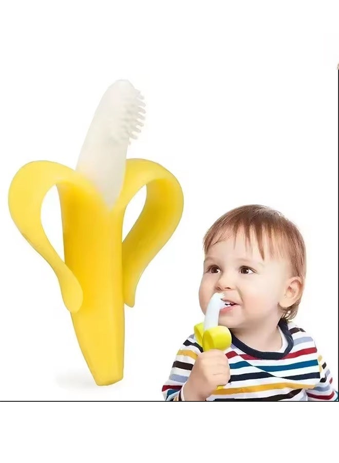 Baby Toothbrush Silicone Infant Training Toothbrush, 100% Food Grade Silicone, Extra Soft/Tough Bristles, BPA/PVC/Phthalate Free, Anti-chocking/Anti-Fall Design - Image 1