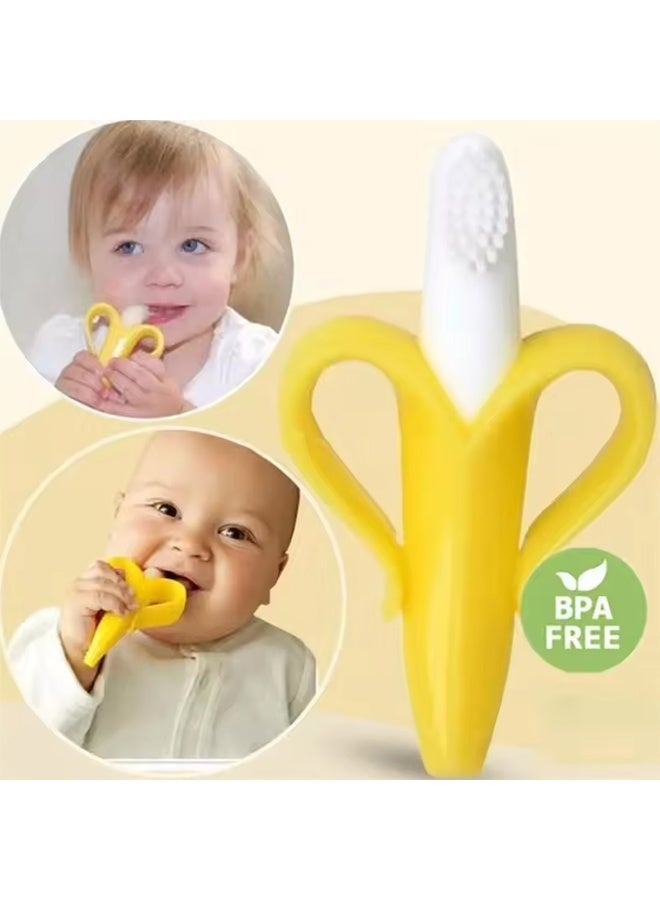 Baby Toothbrush Silicone Infant Training Toothbrush, 100% Food Grade Silicone, Extra Soft/Tough Bristles, BPA/PVC/Phthalate Free, Anti-chocking/Anti-Fall Design - Image 2