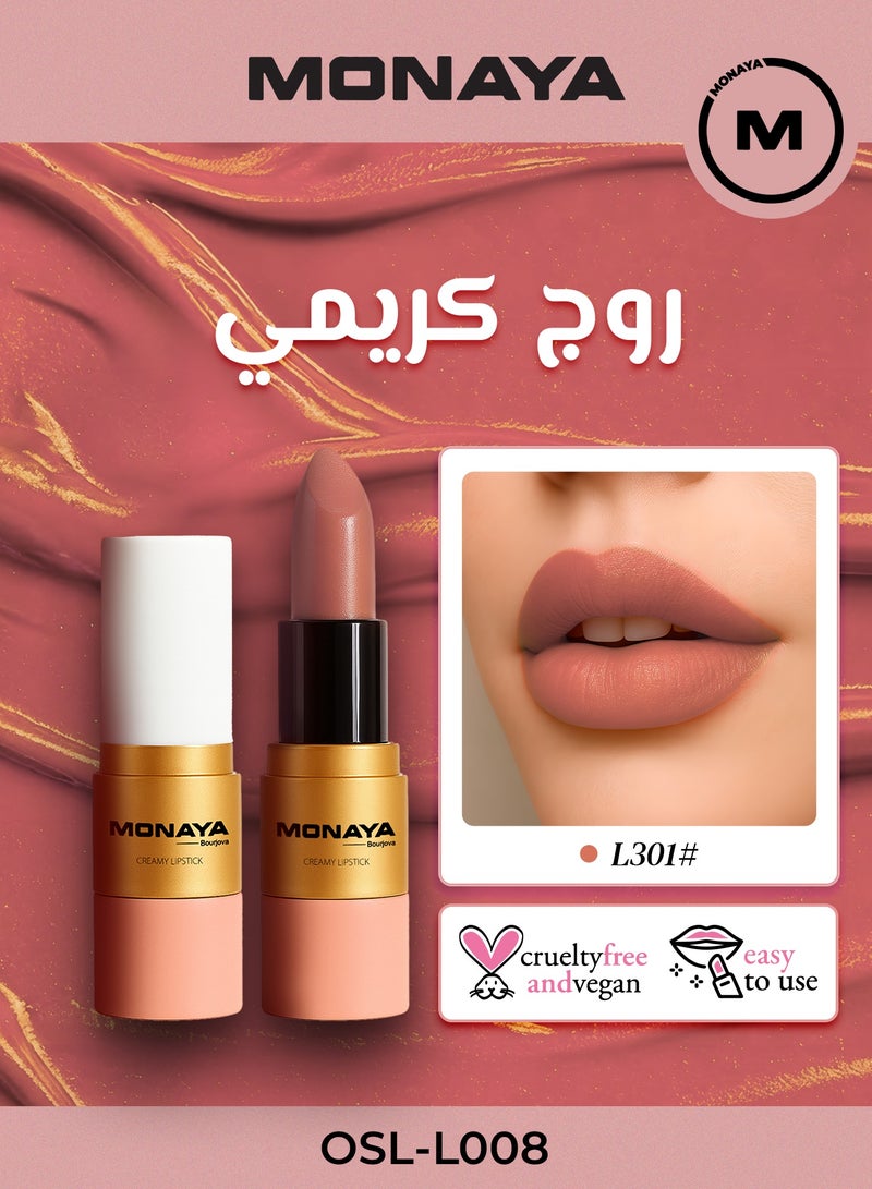 مونايا L008 روج كريمي، روج فخم لامع، تركيبة كريمية لشفايف ناعمة ومليانة، إحساس مرطب - Image 1