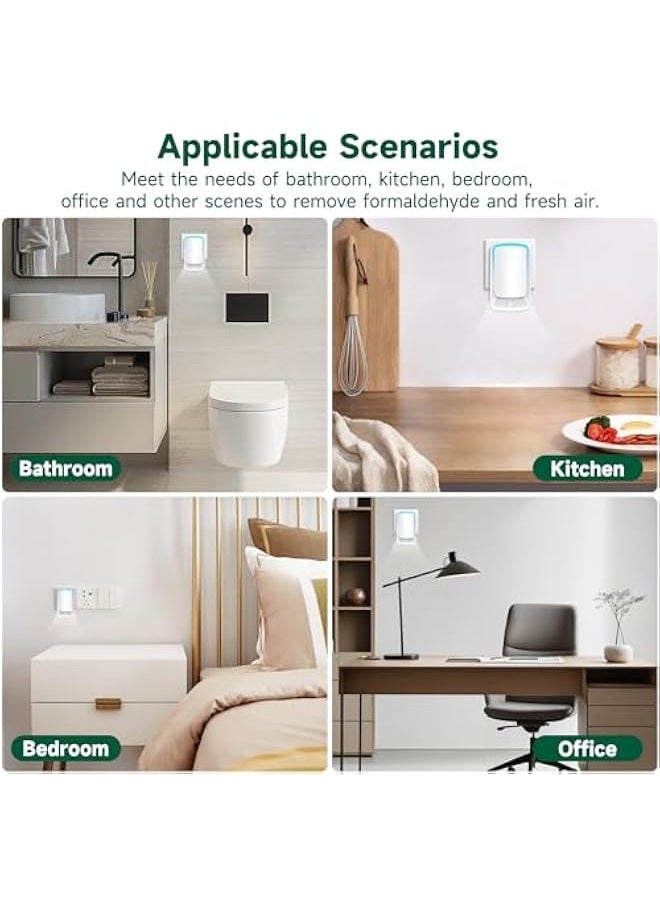 Plug In Air Purifier for Home,Negative air ionizer,filterless mobile air ionizer,negative ion deodorization,silent operation for home,office,pets,smokers,toilet,bathroom
