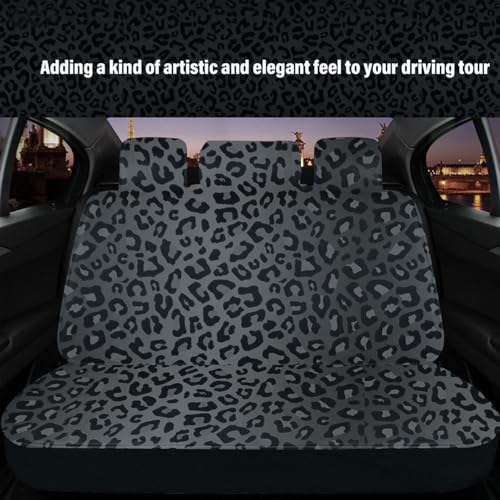 JINGSEN 15 Pieces Leopard Print Printing Car Steering Wheel Cover Center Console Armrest Pad Headrest Seat Belt Cover Handbrake Cover Keychain Coaster Full Set Car SUV （Black Leopard Print） - Image 5