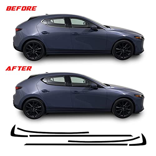 GOMU Window Chrome Delete Blackout Precut Vinyl Wrap Overlay Kit Compatible with and Fits Mazda 3 Hatchback 2019-2021 - Matte Black - Image 3