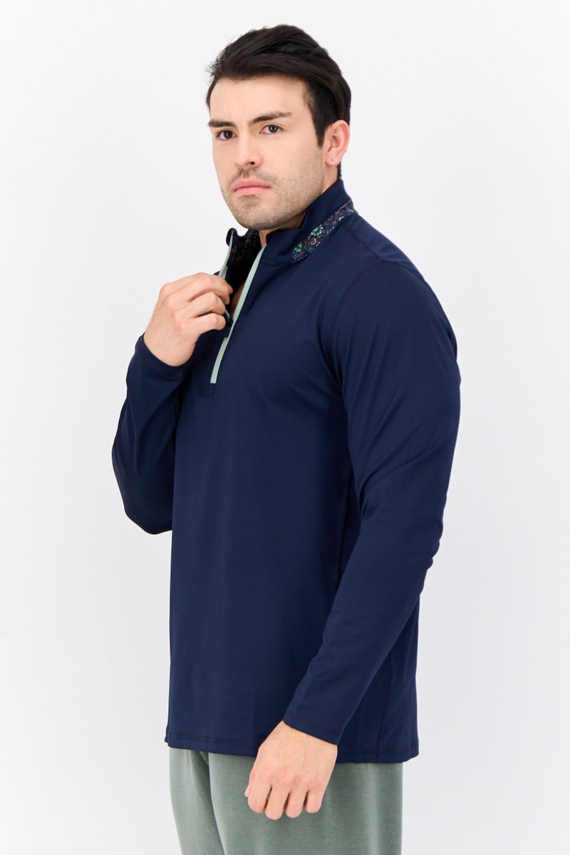 PUMA Puma x Liberty Men Sportswear Fit Half Zip Outdoor Sweatshirts, Navy Blue  - Image 3