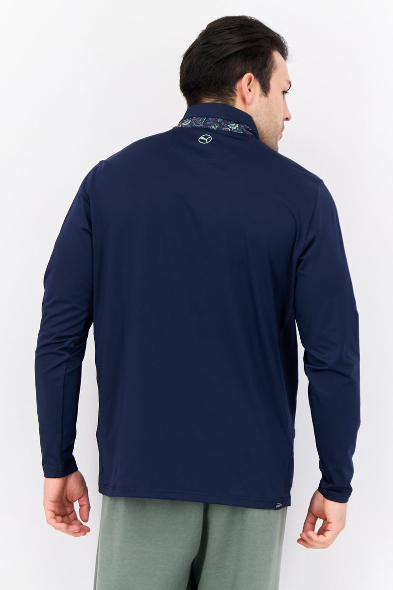 PUMA Puma x Liberty Men Sportswear Fit Half Zip Outdoor Sweatshirts, Navy Blue  - Image 4