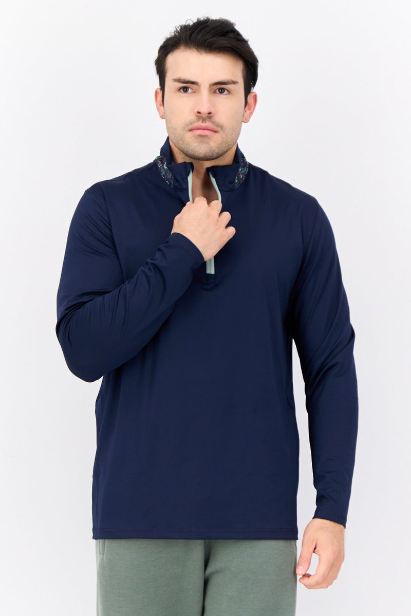 PUMA Puma x Liberty Men Sportswear Fit Half Zip Outdoor Sweatshirts, Navy Blue  - Image 1