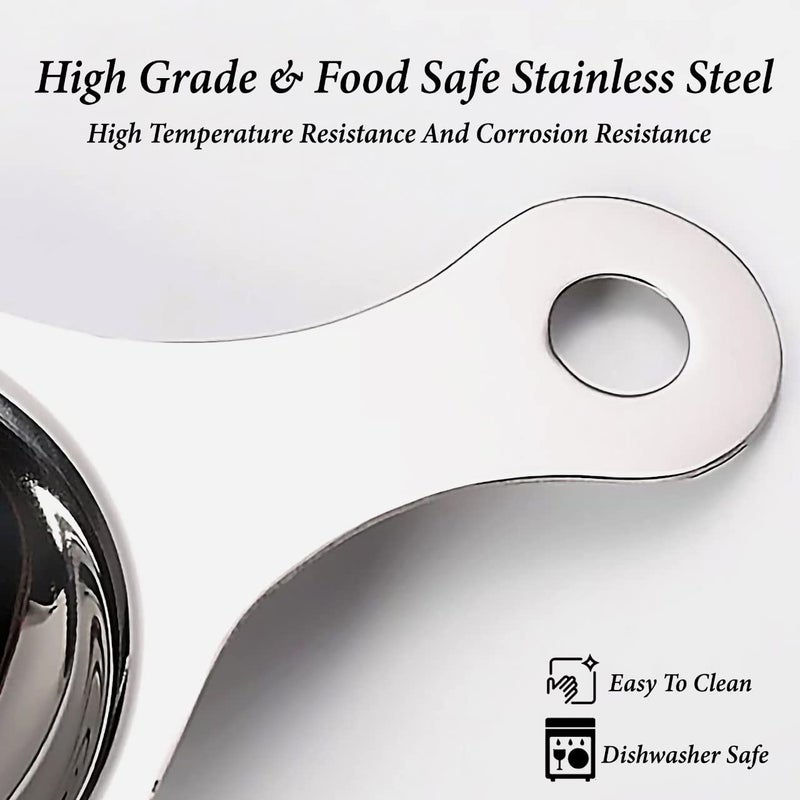 RANUR Import Stainless Steel Egg Separator, Egg Yolk Separator, Egg White Separator, Egg Filter, Kitchen Tool, Egg Gadgets, Food Certified with Hanging Hook 1 Piece (Silver) - Image 5