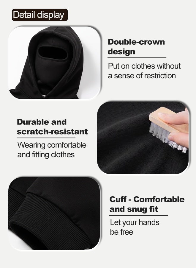 سترة رياضية بغطاء للرأس عصرية (باللون الأسود) - Image 3