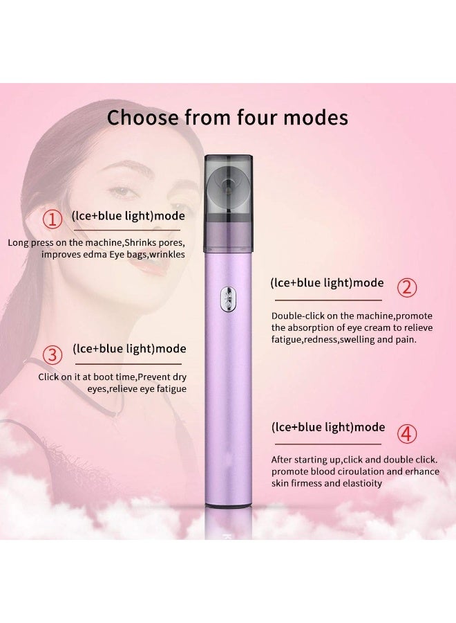 SYOSI Eye Massager Wand with Heat and Cooling, Electric Ice Roller for Face, 42℃ Vibration for Dark Circles, Puffiness, Sinus Pain, and Migraine Relief - Image 2