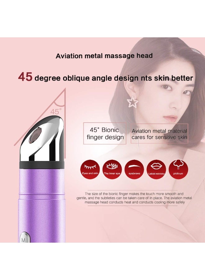 SYOSI Eye Massager Wand with Heat and Cooling, Electric Ice Roller for Face, 42℃ Vibration for Dark Circles, Puffiness, Sinus Pain, and Migraine Relief - Image 4