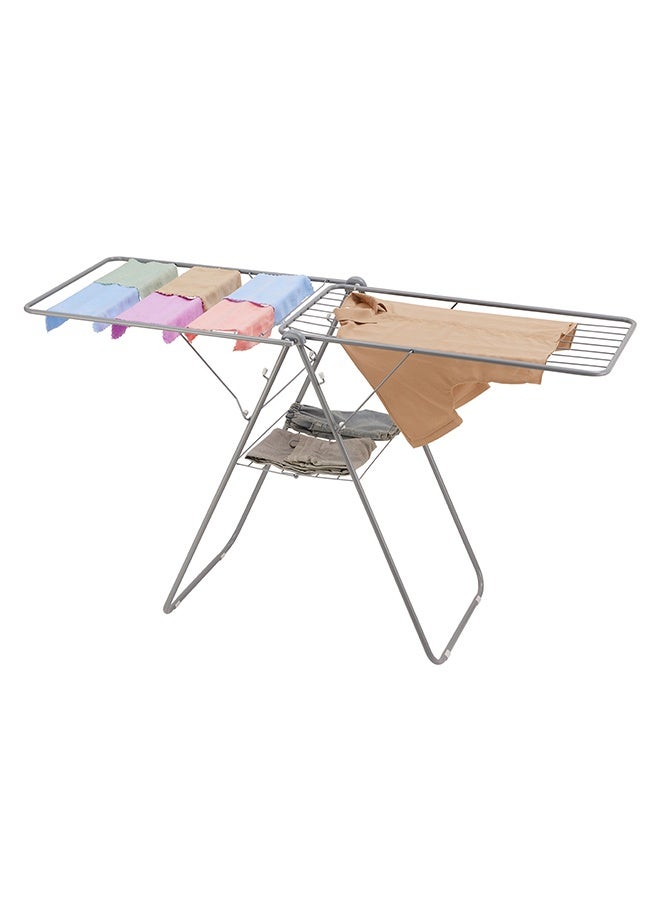 LAWAZIM Clothes Drying Racks - 176x58x100cm - 2 Tier Foldable Clothes Drying Rack with Rust-Resistant Steel Frame and Adjustable Wings - Ideal for Air Drying Indoors, on Balconies, or in Laundry Rooms - Image 1