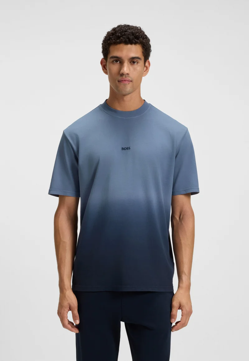 BOSS Cotton-jersey T-shirt with degradé effect