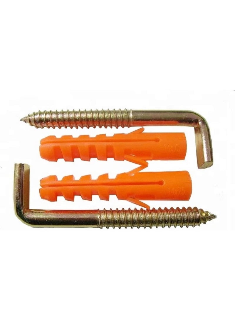 Boiler Fixing Kit with L-Hooks and Wall Plugs - Heavy Duty Support for Sinks, Basins, and Urinals (2 Pack) - Image 1