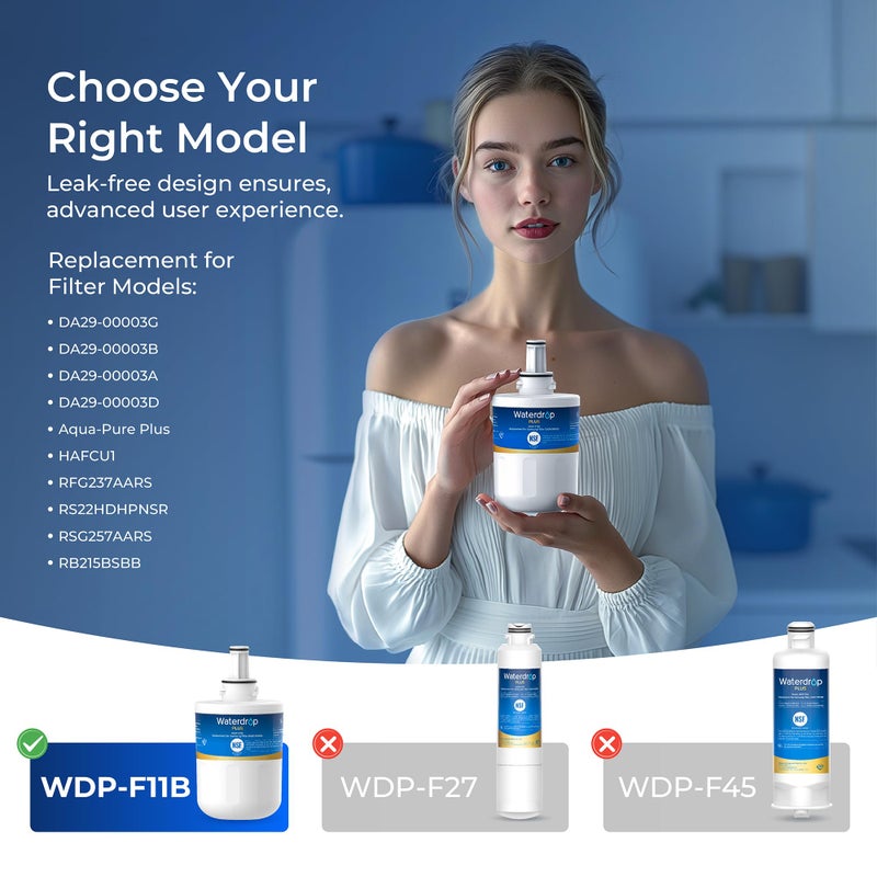 Waterdrop Plus DA29-00003G NSF 401&53&42 Certified Refrigerator Water Filter, Replacement for SamsungÂ® DA29-00003G, DA29-00003B, DA29-00003A, Aqua-Pure Plus, HAFCU1 (Package May Vary) - Image 3