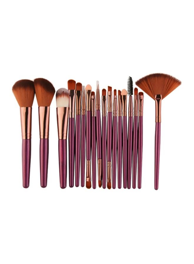 18-Piece Makeup Brush Set Purple/Rose Gold