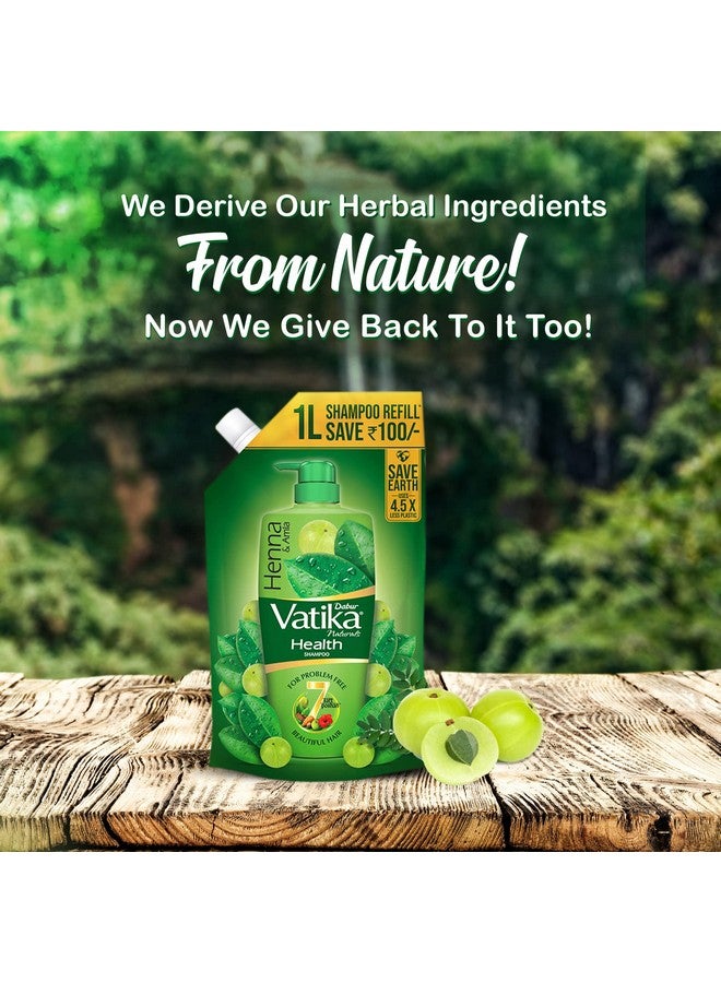 Dabur شامبو فاتيكا الصحي - 1 لتر (كيس إعادة تعبئة) | مع 7 مكونات طبيعية | لشعر ناعم ولامع ومغذى | يصلح تلف الشعر، يتحكم في التجاعيد | لجميع أنواع الشعر | فوائد الحناء والأملاء - Image 2