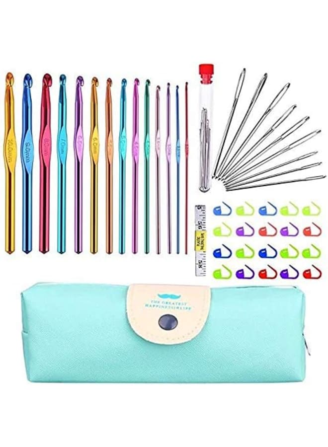 Oxidized Crochet Tool Sweater Needle Metal alumina Color Crochet Multicolor aluminum Crochet Hooks Set, , Sizes 2.0-10.0mms  - Image 3