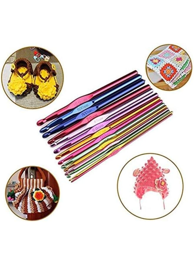 Oxidized Crochet Tool Sweater Needle Metal alumina Color Crochet Multicolor aluminum Crochet Hooks Set, , Sizes 2.0-10.0mms  - Image 4
