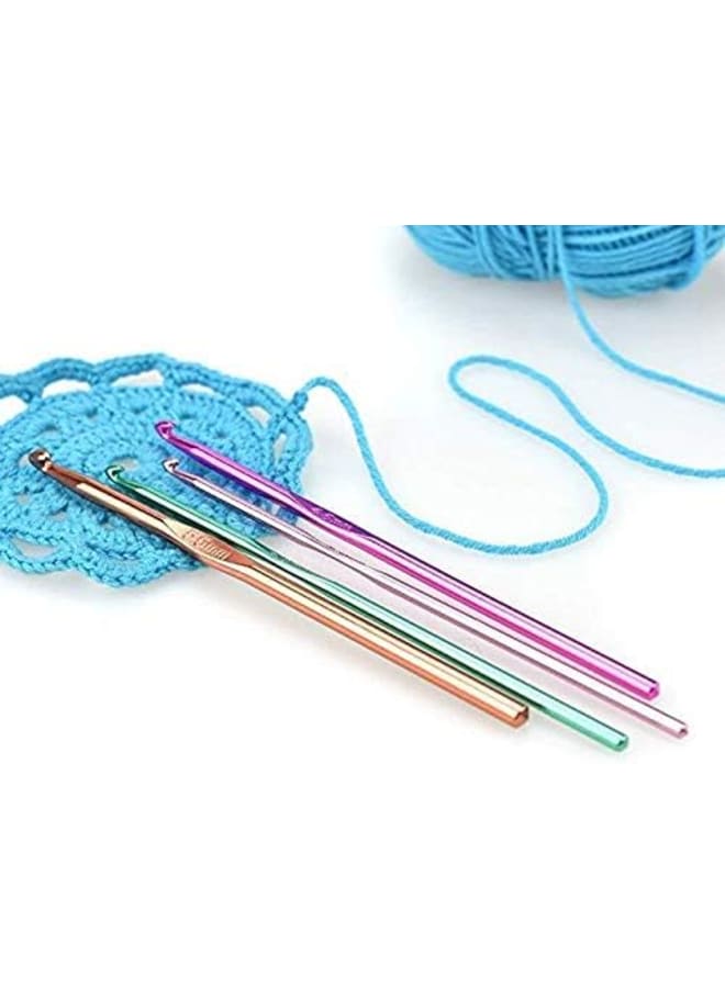 Oxidized Crochet Tool Sweater Needle Metal alumina Color Crochet Multicolor aluminum Crochet Hooks Set, , Sizes 2.0-10.0mms  - Image 5