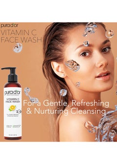 Pura d'or PURA D'OR Vitamin C Face Wash (8oz x2 = 16oz) Antioxidant Rich Facial Cleanser For Radiant Glow & Even Skin Tone - Gentle, Refreshing, Nurturing, Hydrating, Sulfate & Paraben Free Formula  - Image 3