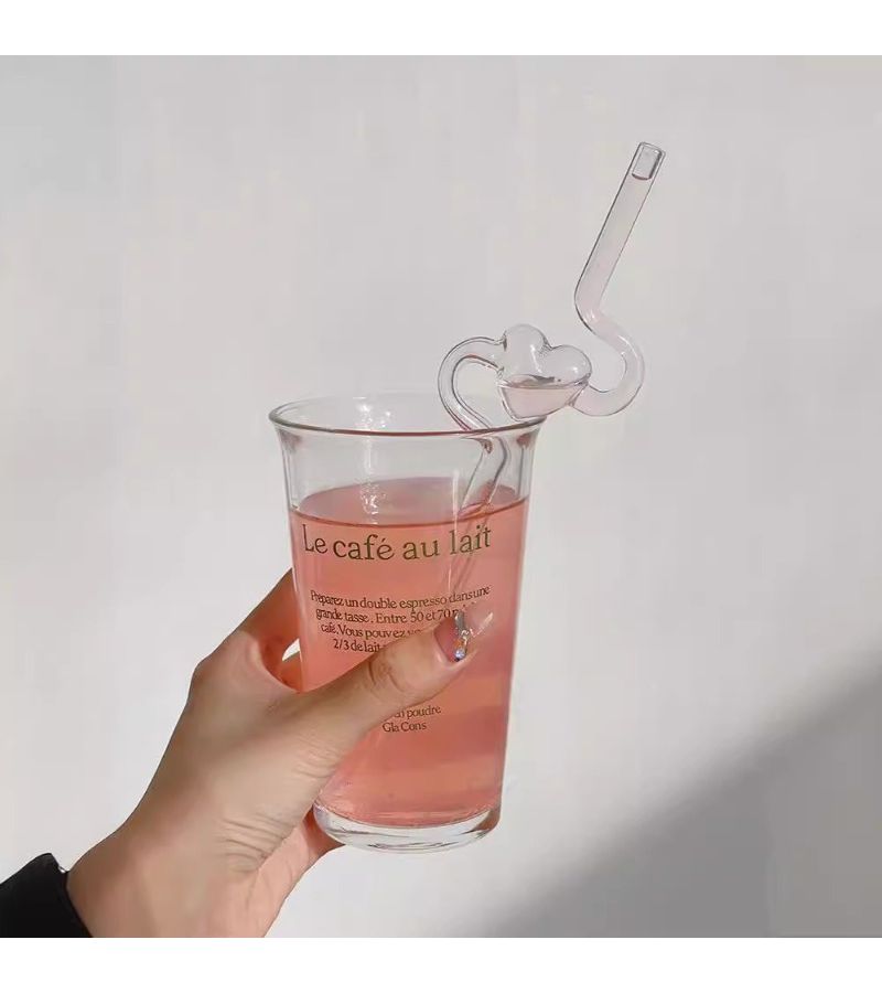 Heart Shaped Borosilicate Glass Straw 22cm Reusable For Milk Juice Beverages - Image 5