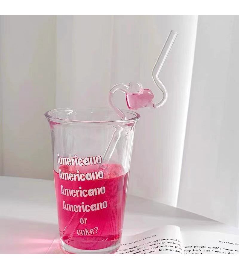 Heart Shaped Borosilicate Glass Straw 22cm Reusable For Milk Juice Beverages - Image 2
