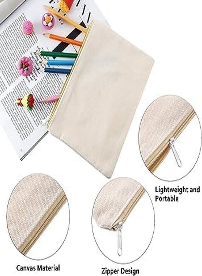 TAKIVA Premium Canvas Pouch With Zipper Closure (Pack Of 10) | Multipurpose Storage Solution, Black - Image 3
