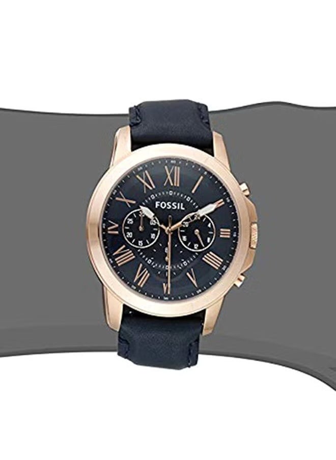 FOSSIL Men's Water Resistant Leather Analog Quartz Watch FS5237 - 44 mm - Blue  - Image 4