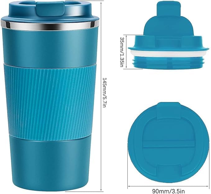 MATSON Coffee Travel Mug Insulated Coffee Cup with Leakproof Lid Vacuum Insulation Stainless Steel Reusable for Hot Cold Coffee Water and Tea Thermal Mug with NonSlip Protective Cover - Image 2