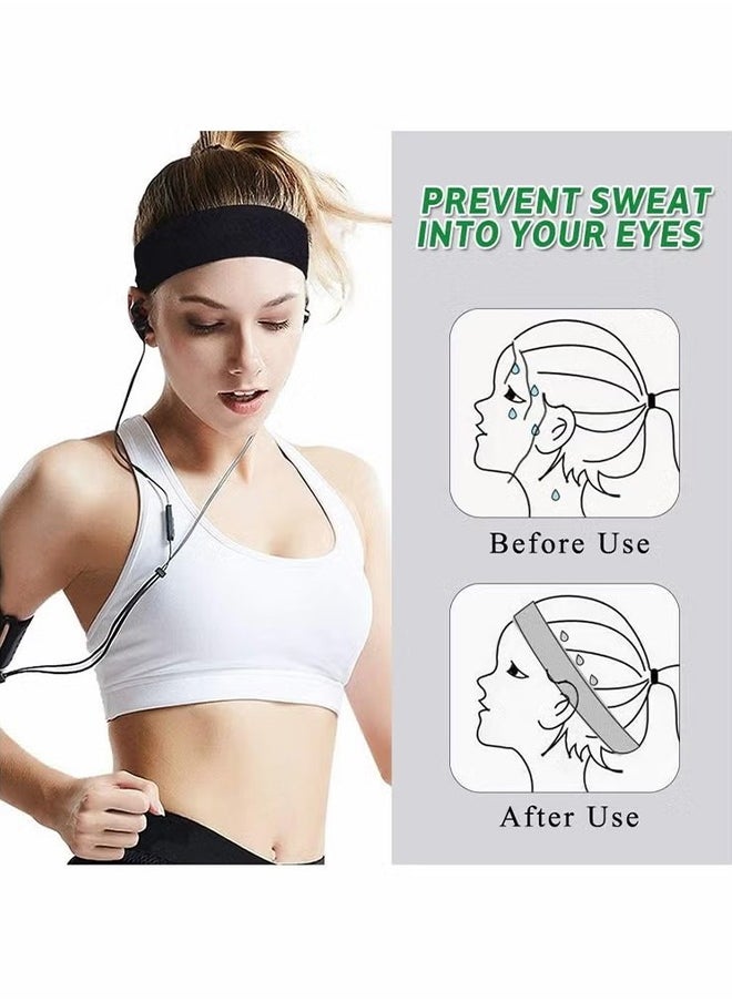 اتش واي عصابات الرأس للنساء عدم الانزلاق - 5 قطع أزياء الرياضة عصابات الشعر لشعر المرأة ، قماش قطني ناعم عصابات رأس قابلة للتمدد للنساء لممارسة التمارين الرياضية اليوغا الجري  - Image 3