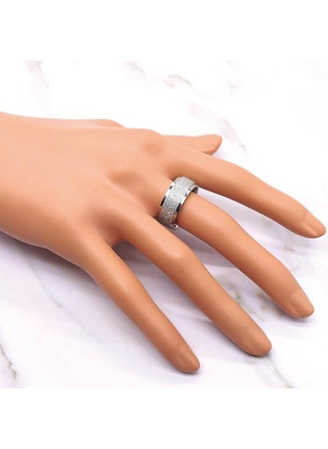 ROMAD Titanium Steel Matte Ring – 8MM Durable Unisex Ring, Comfort Fit, Scratch-Resistant, Fashion Jewelry for Daily Wear, Gifting & Special Occasions  - Image 2