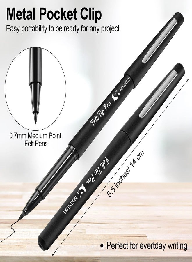 Fuyoooo 150 Pcs Black Felt Tip Pens Bulk 0.7mm Medium Point Felt Pens Journal Planner Markers Pen for Journaling, Writing, Note Taking Art Office Supplies - Image 2